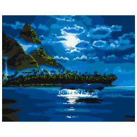 Pictură pe numere BrushMe Noaptea în lumina lunii BS33220FC 50 x 40 cm, Pânză
