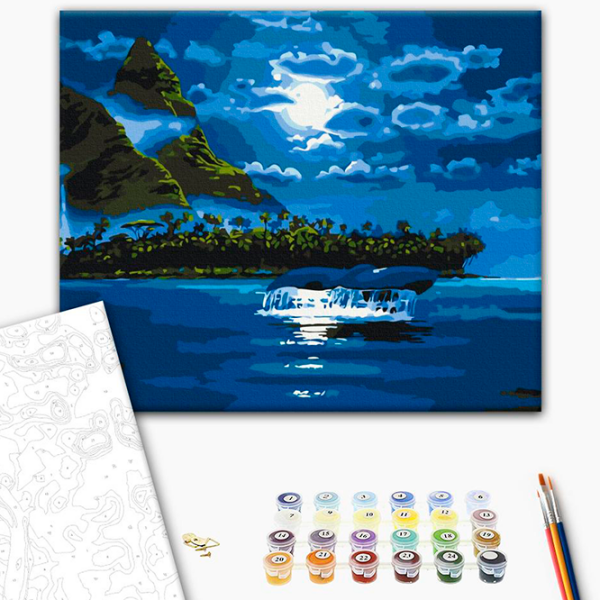 Pictură pe numere BrushMe Noaptea în lumina lunii BS33220FC 50 x 40 cm, Pânză photo 3