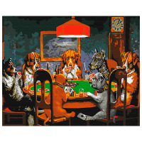 Pictură pe numere BrushMe Partidă de poker BS4026FC 50 x 40 cm, Pânză