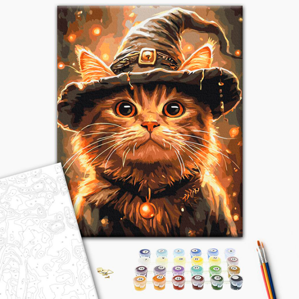 Картина по номерам BrushMe Котик-волшебник BS54184FC 50 x 40 см, Ткань photo 2