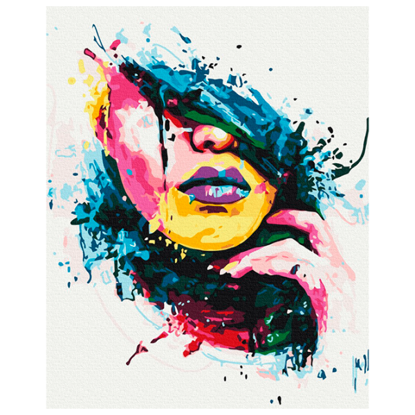 Pictură pe numere BrushMe Fată în culori BS51376FC 50 x 40 cm, Pânză photo 1