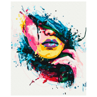 Pictură pe numere BrushMe Fată în culori BS51376FC 50 x 40 cm, Pânză