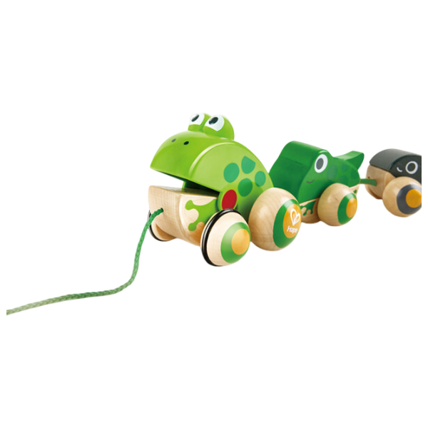 Игрушка каталка Hape Frog Family Зеленый 1+ photo 2