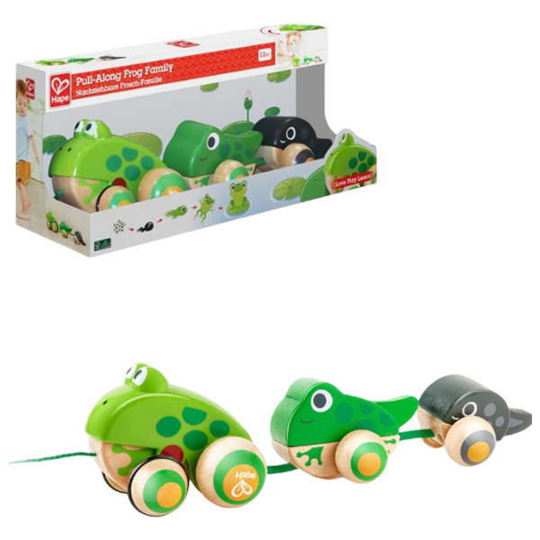 Игрушка каталка Hape Frog Family Зеленый 1+ photo 3