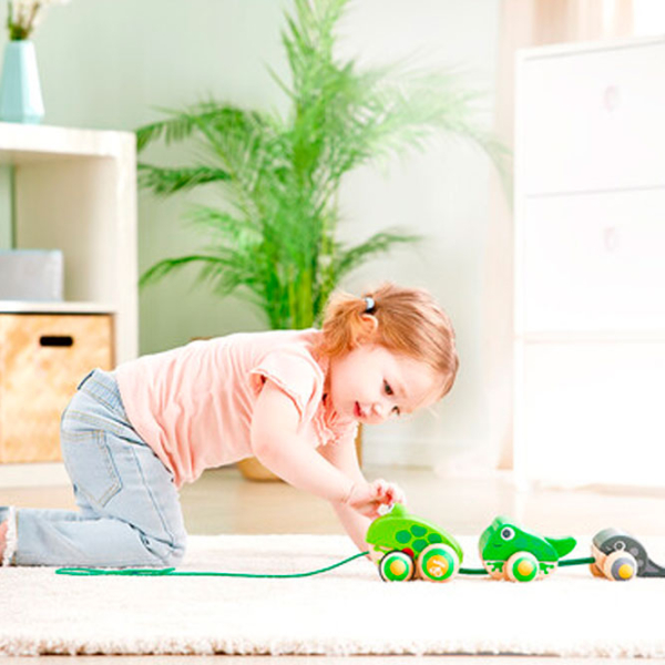 Игрушка каталка Hape Frog Family Зеленый 1+ photo 5