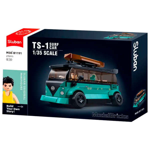 Constructor Sluban TS-1 Surf Car Blue Numărul de piese 276, 8+ photo 1