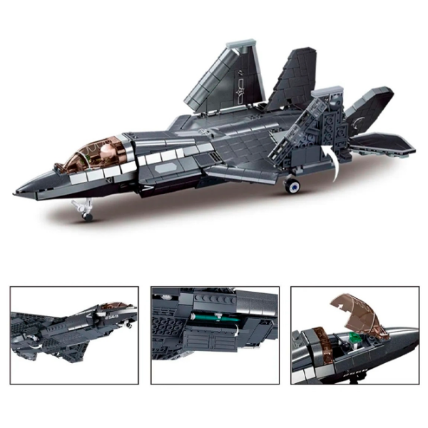 Конструктор Sluban J-35S Stealth Aircraft Серый Количество деталей 812, 12+ photo 2