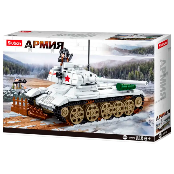 Конструктор Sluban T-34/85 Белый Количество деталей 518, 6+ photo 1