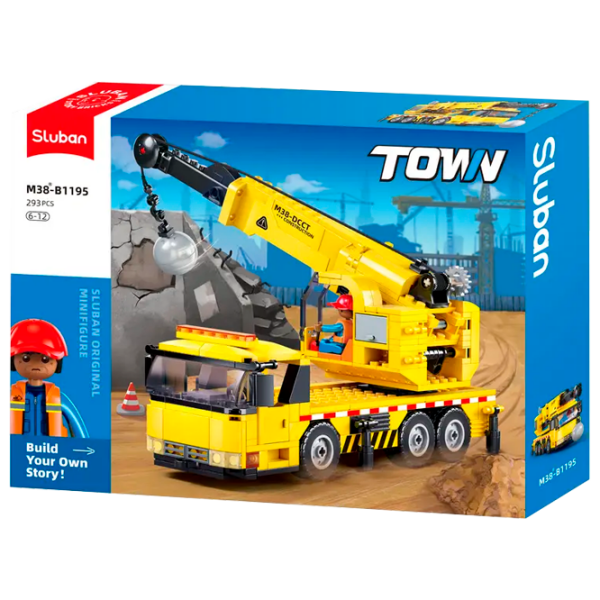 Constructor Sluban Crane truck Yellow Numărul de piese 280, 6+ photo 1