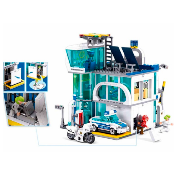Constructor Sluban Police Blue Numărul de piese 686, 6+ photo 5
