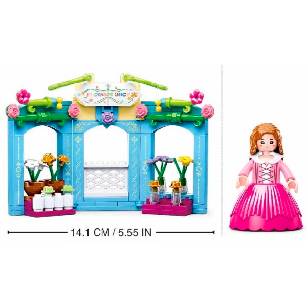 Constructor Sluban Village Flower Store Pink Numărul de piese 154, 6+ photo 3