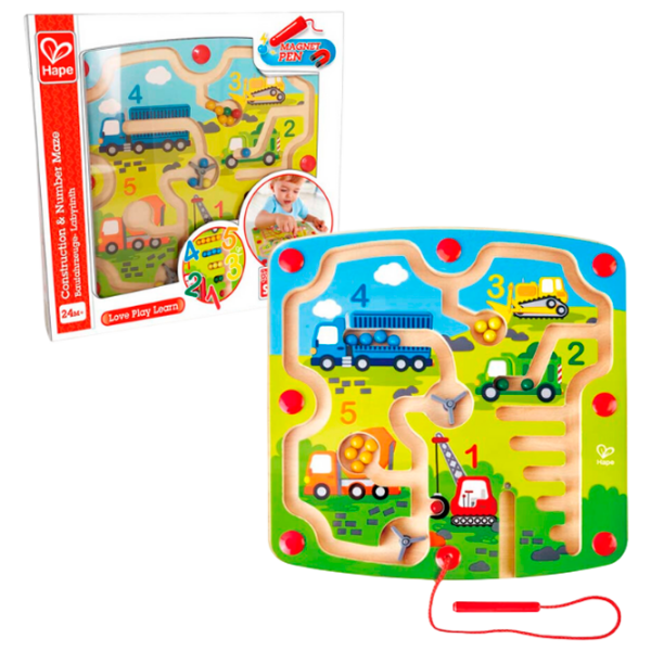 Интерактивная игрушка Hape Magnet pen Construction & Number Maze E1713 Зеленый Для детей, 24 месяца photo 1