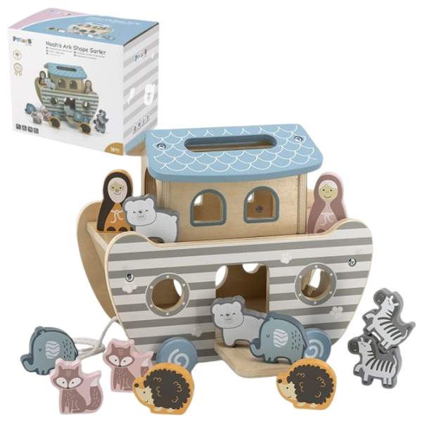 Интерактивная игрушка PolarB Noahs Ark Shape Sorter 44051 Серый 1+ photo 1