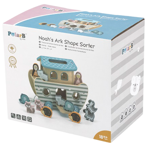 Интерактивная игрушка PolarB Noahs Ark Shape Sorter 44051 Серый 1+ photo 7