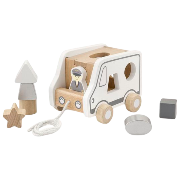 Интерактивная игрушка PolarB Pull-Along Shape Sorting Truck 51612 Белый 1+ photo 1