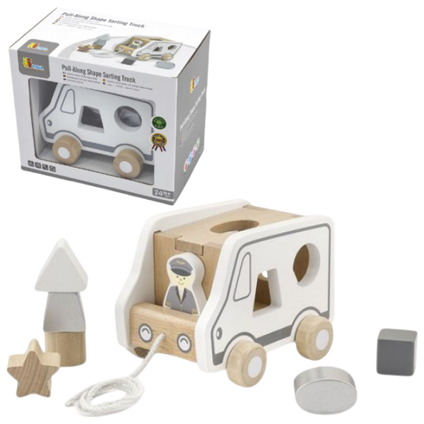 Интерактивная игрушка PolarB Pull-Along Shape Sorting Truck 51612 Белый 1+ photo 2