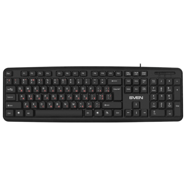 Tastatură Sven Comfort KB-S230 Black Home and Office, Cu fir photo 1