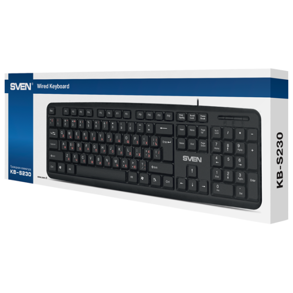 Tastatură Sven Comfort KB-S230 Black Home and Office, Cu fir photo 4