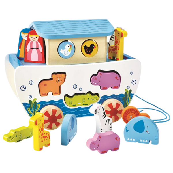 Jucărie interactivă Hape Pull A-Long Noah's Ark E8049 White 1+ photo 2