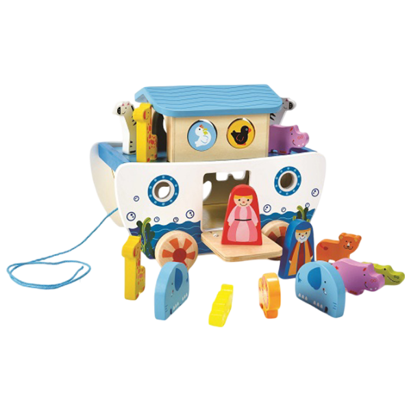 Jucărie interactivă Hape Pull A-Long Noah's Ark E8049 White 1+ photo 3