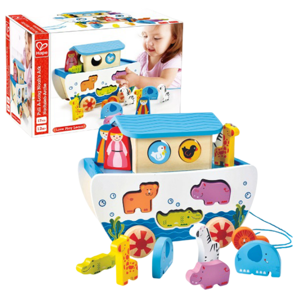 Jucărie interactivă Hape Pull A-Long Noah's Ark E8049 White 1+ photo 4