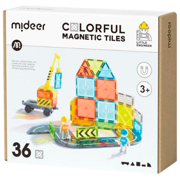 Конструктор Mideer Magnetic Tiles Желтый Количество деталей 36, 3+ photo 1
