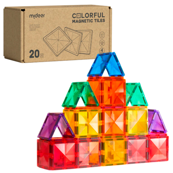 Constructor Mideer Magnetic Tiles Multicolor Numărul de piese 20, 4+ photo 3