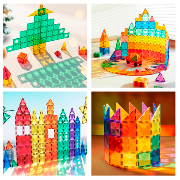 Constructor Mideer Magnetic Tiles Multicolor Numărul de piese 20, 4+ photo 7