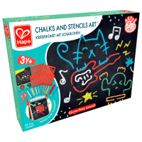 Креативный набор Hape Love Play. Learn Chalks and Stencils Art E1068 Красный Для детей, 3+