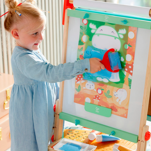 Креативный набор Hape Love Play. Learn Sponge Painting Fun E1067 Синий Для детей, 3+ photo 4
