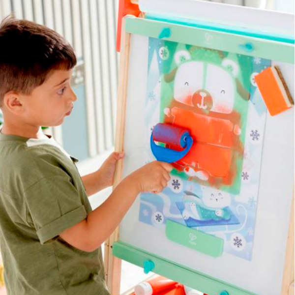 Креативный набор Hape Love Play. Learn Sponge Painting Fun E1067 Синий Для детей, 3+ photo 5