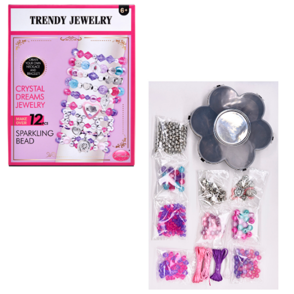 Set de creație Essa Toys Trendy Jewelry Sparkling Bead 11575 Violet Pentru fetițe, 6+ photo 3