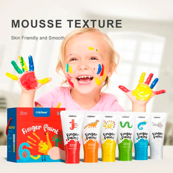 Set de creație Mideer Finger Paint Set pentru desen MD4165 Multicolor Pentru copii, 3+ photo 5