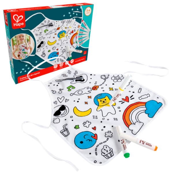 Set de creație Hape Love Play. Learn Colour Me Art Apron E2014 Blue Pentru copii, 3+ photo 3