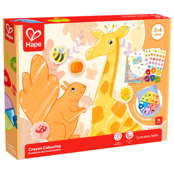 Креативный набор Hape Love Play. Learn Crayon Colouring E2004 Оранжевый Для детей, 3+ photo 1