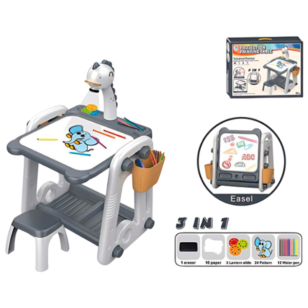 Креативный набор Essa Toys Projection Painting Table Многофункциональный проектор и доска для рисования YM2210 Серый Для детей, 3+ photo 1