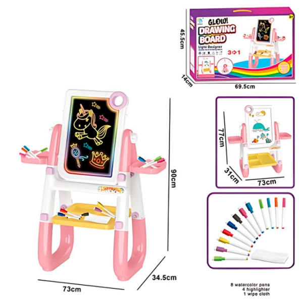 Креативный набор Essa Toys Light Designer Drawing board YM2216A Розовый Для детей, 3+ photo 3