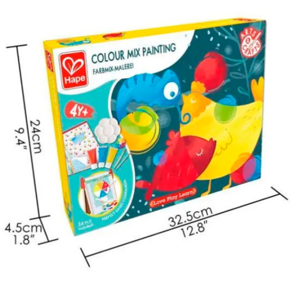 Креативный набор Hape Love Play. Learn Colour Mix Painting E1069 Разноцветный Для детей, 4+ photo 6