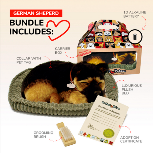 Интерактивная игрушка Perfect Petzzz Now we're huggable! German Shepherd 91-12 Черный Универсальный, 3+ photo 6