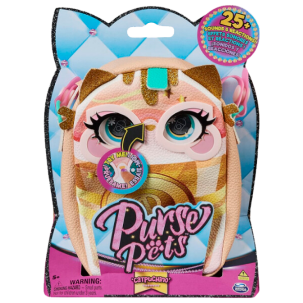 Jucărie interactivă Spin Master Purse Pets Treats Kitty K-6065039 Brown Pentru fetițe, 5+ photo 1