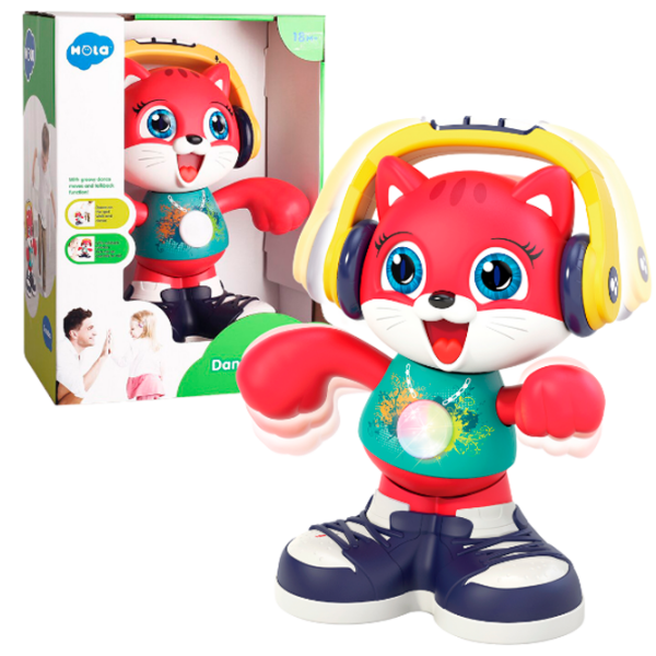 Jucărie interactivă Hola Toys Dancing cat E721 Red Pentru copii, 18+ luni photo 2