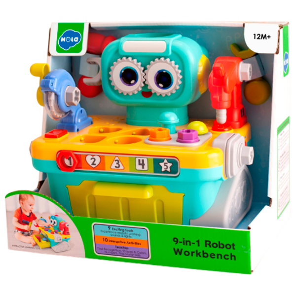 Интерактивная игрушка Hola Toys Robot workbench HE8975 Разноцветный Для детей, 12+ месяцев photo 1