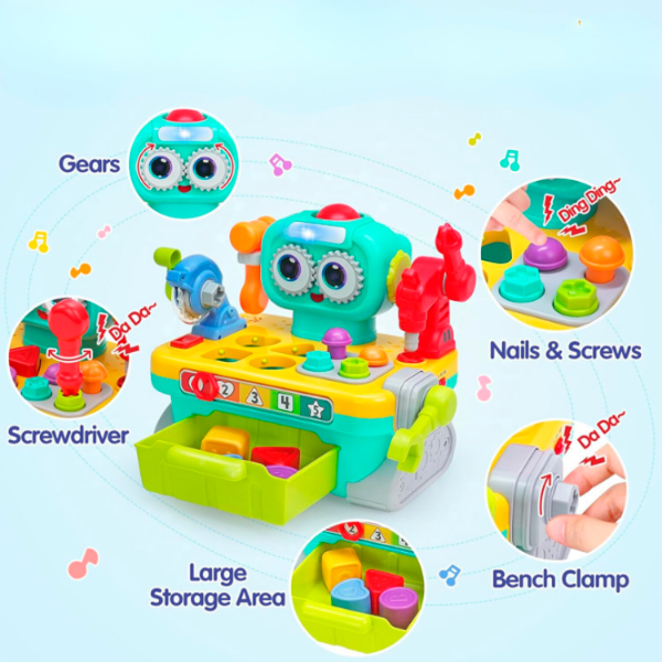 Интерактивная игрушка Hola Toys Robot workbench HE8975 Разноцветный Для детей, 12+ месяцев photo 5
