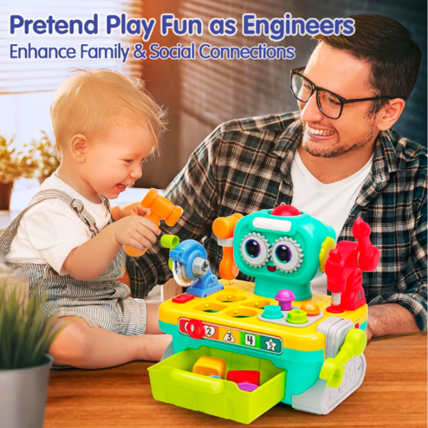 Интерактивная игрушка Hola Toys Robot workbench HE8975 Разноцветный Для детей, 12+ месяцев photo 7