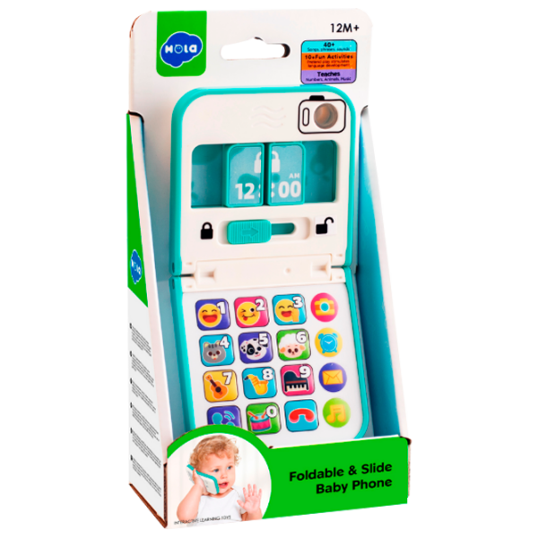 Jucărie interactivă Hola Toys Baby Phone Foldable & Slide HE8972 White Pentru copii, 12+ luni photo 1