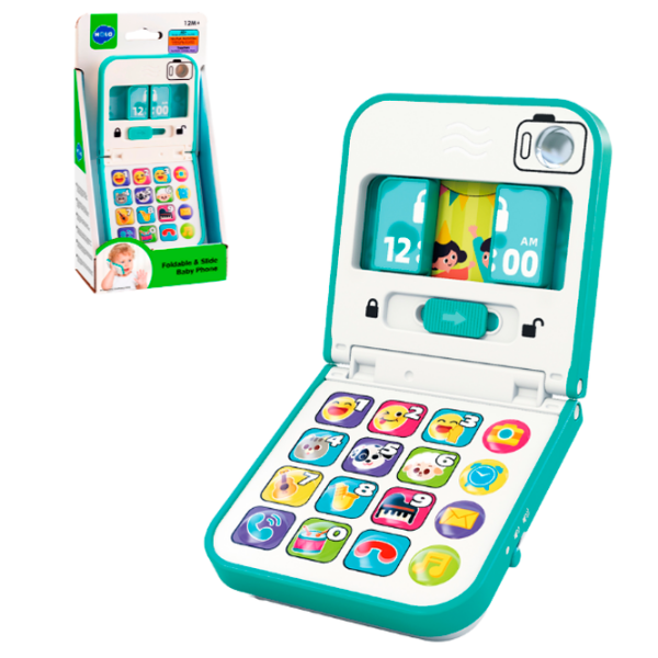 Jucărie interactivă Hola Toys Baby Phone Foldable & Slide HE8972 White Pentru copii, 12+ luni photo 2