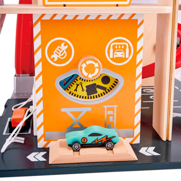 Авто-треки Hape Многоуровневая автостоянка с автотреком для трюков E3019
Wood
Красный  photo 4
