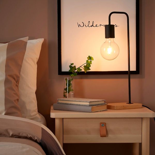 Lampă de masă Ikea Tvarhand Black Rețea photo 4