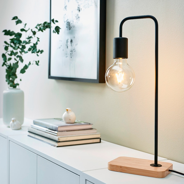 Lampă de masă Ikea Tvarhand Black Rețea photo 5