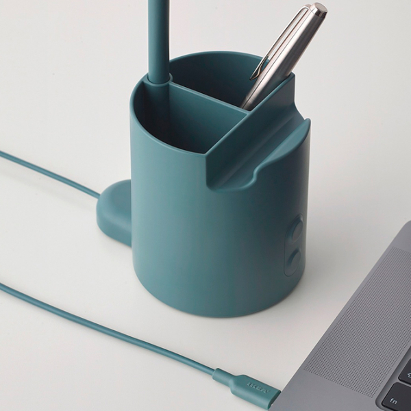 Lampă de masă Ikea Brunbage Turcoaz USB photo 2